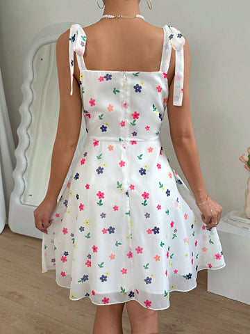 Women's Floral Print Spaghetti Strap Dress