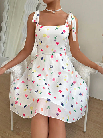 Women's Floral Print Spaghetti Strap Dress
