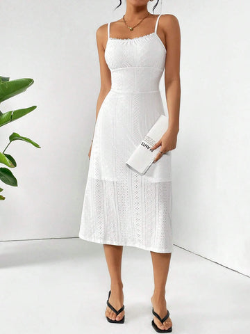 Women's Hollow Out Lace Trim Bustier Cami Dress