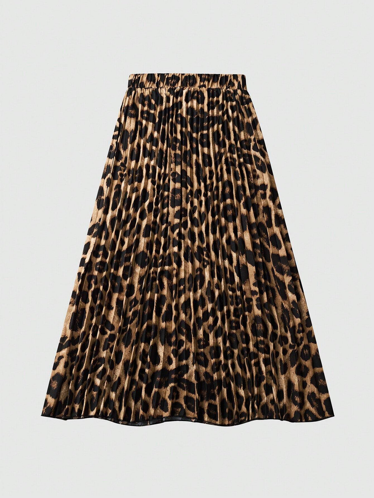 Essnce Women's Leopard Print Pleated Skirt