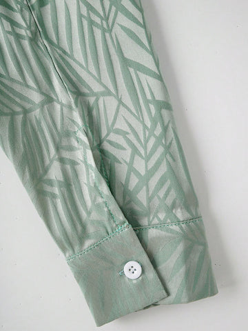 Essnce Women's Loose Fit Plant Printed Shirt