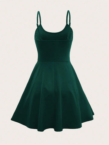 Women's Minimalist Solid Color Sleeveless Casual Dress, Summer