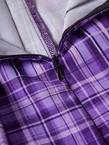 Essnce Women's Plaid Pleated Skirt