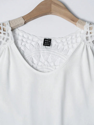 Women's Plain Color Hollow Out Back Vest And Pants Two Piece Set