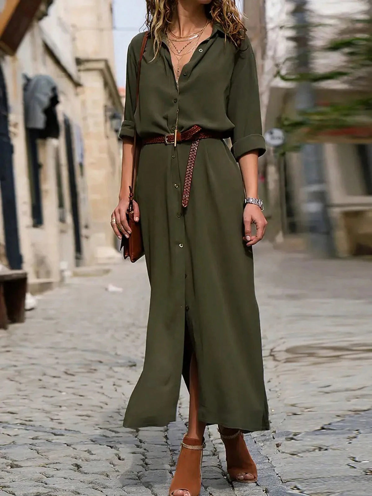 Women's Plain Shirt Dress