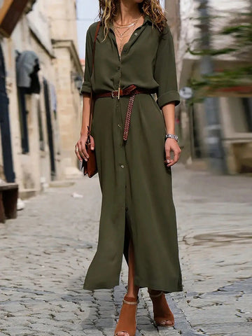 Women's Plain Shirt Dress