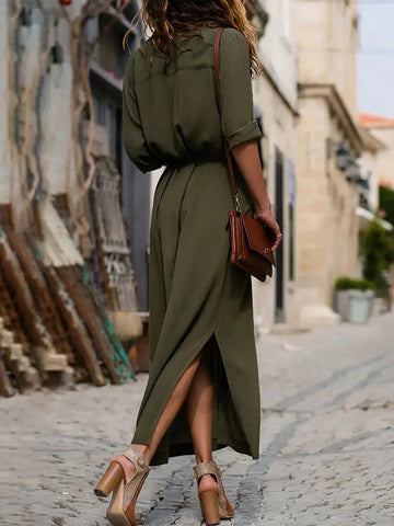 Women's Plain Shirt Dress