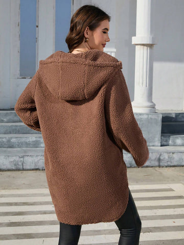 Essnce Women's Plush Zipper Hoodie T-shirt
