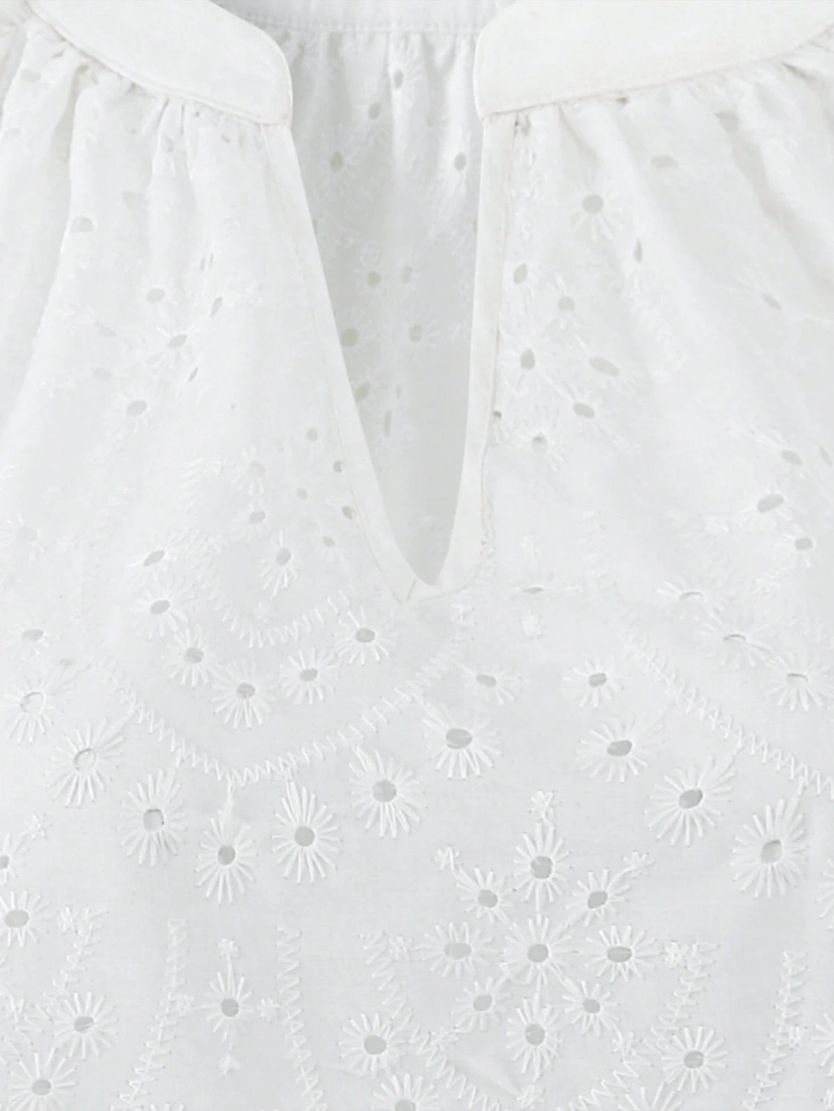 Essnce Women's Simple Hollow Out V-Neck Mesh Long Sleeve Shirt In Plain Color