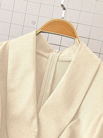 Sleeveless Collared Waist Belt Pleated Jumpsuit With Straight Leg Pants, Black