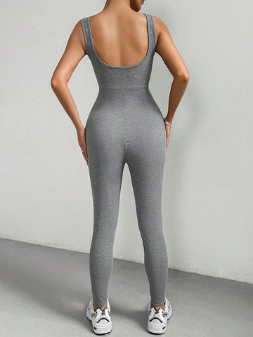 Women's Solid Color Backless Bodysuit
