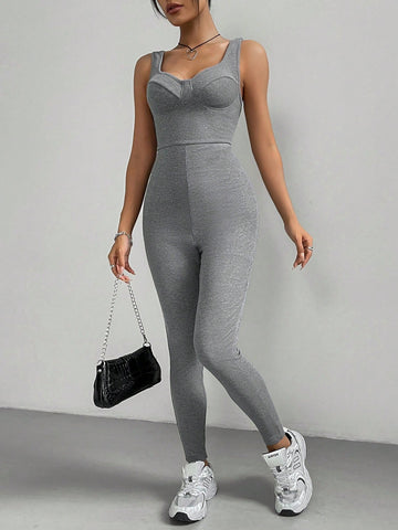 Women's Solid Color Backless Bodysuit