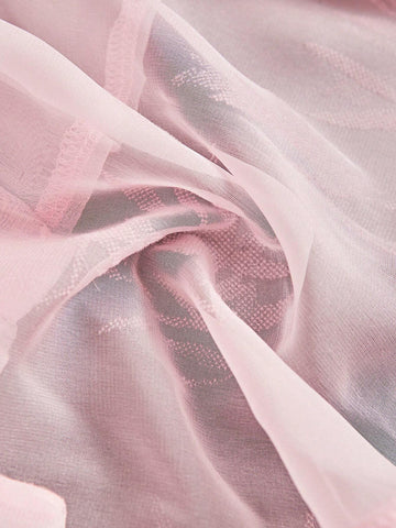 Essnce Women's Solid Color Button-Front See-Through Shirt With Pocket For Summer Casual, Long Sleeve