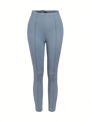 Essnce Women's Solid Color High Waist Elastic Slim Fit Leggings
