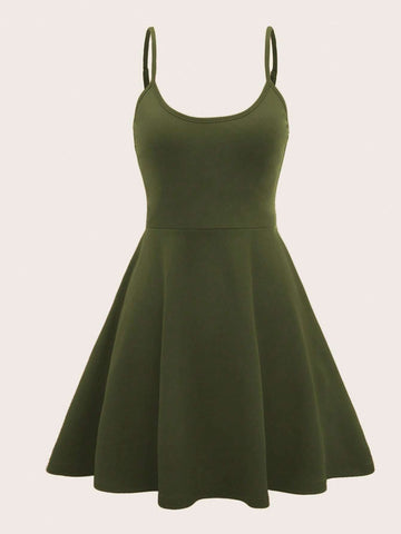 Women's Solid Color Knit Slip Dress
