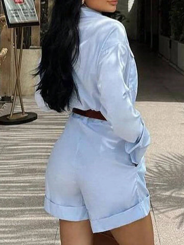 Women's Solid Color Minimalist Casual Jumpsuit