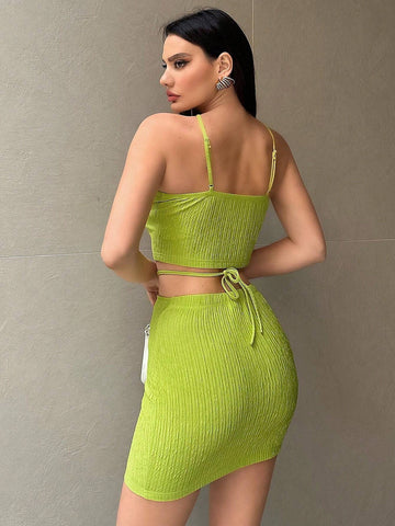 Women's Solid Color Slim Fit Two-Piece Set