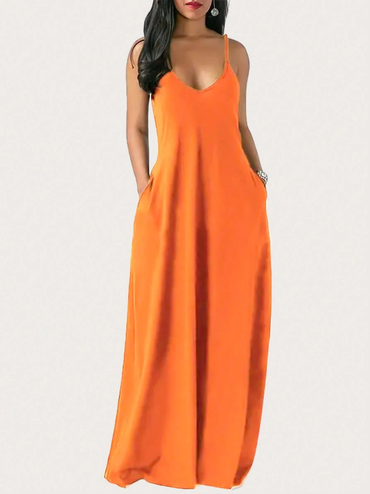 Women's Solid Color Summer Cami Maxi Dress