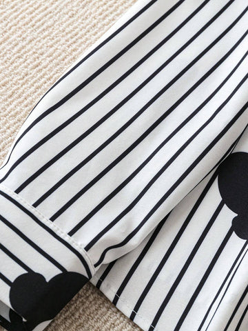 Essnce Women's Spring & Autumn Casual Striped & Floral Print Blouse