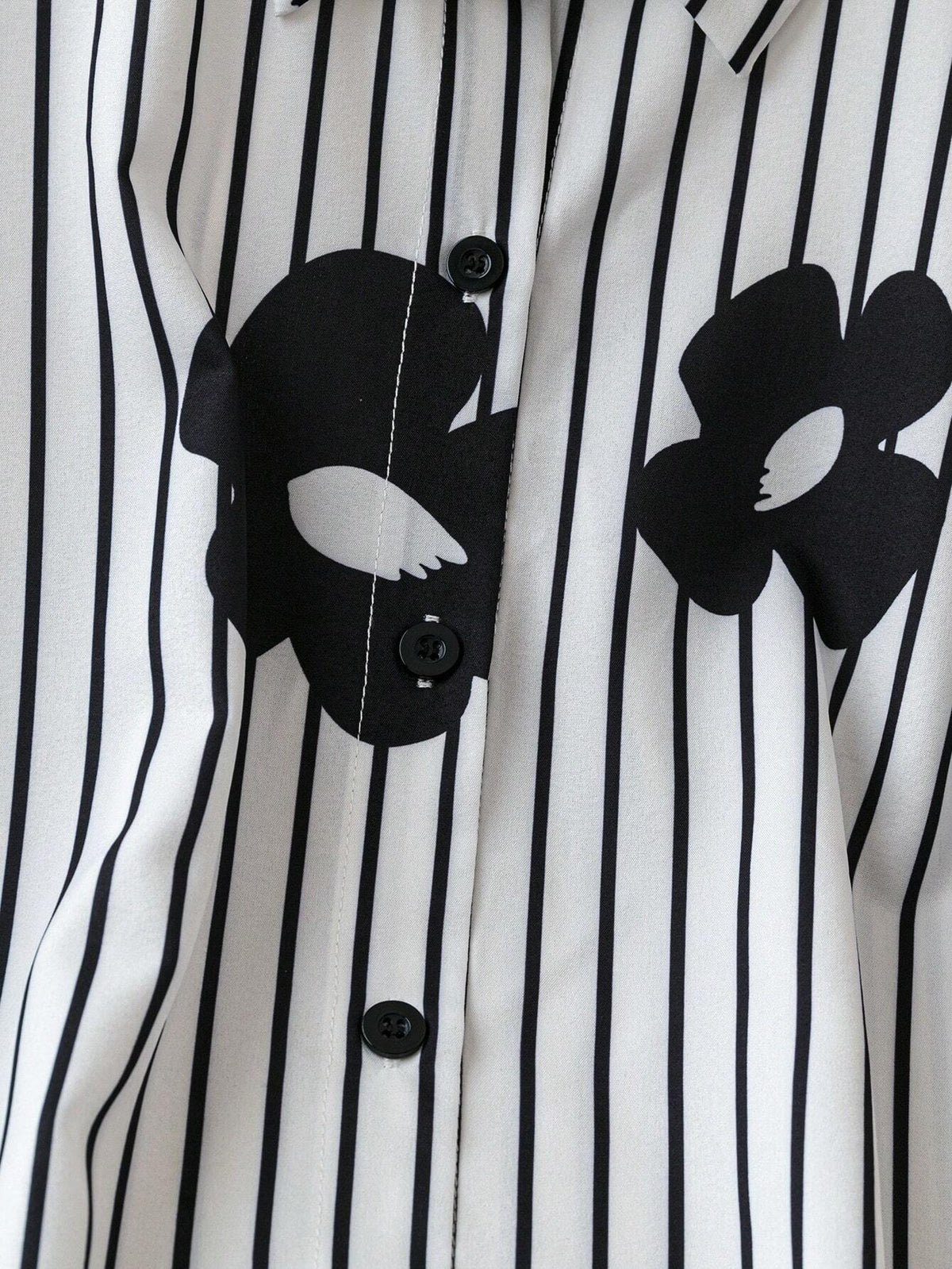 Essnce Women's Spring & Autumn Casual Striped & Floral Print Blouse