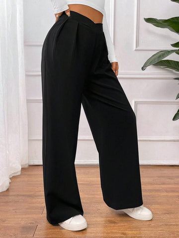 Essnce Women's V-Waist Pants With Floor-Length Design