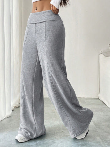 Essnce Women's Versatile Low-Waist Loose Casual Wide-Leg Pants, American Style, Sweatpants, Long