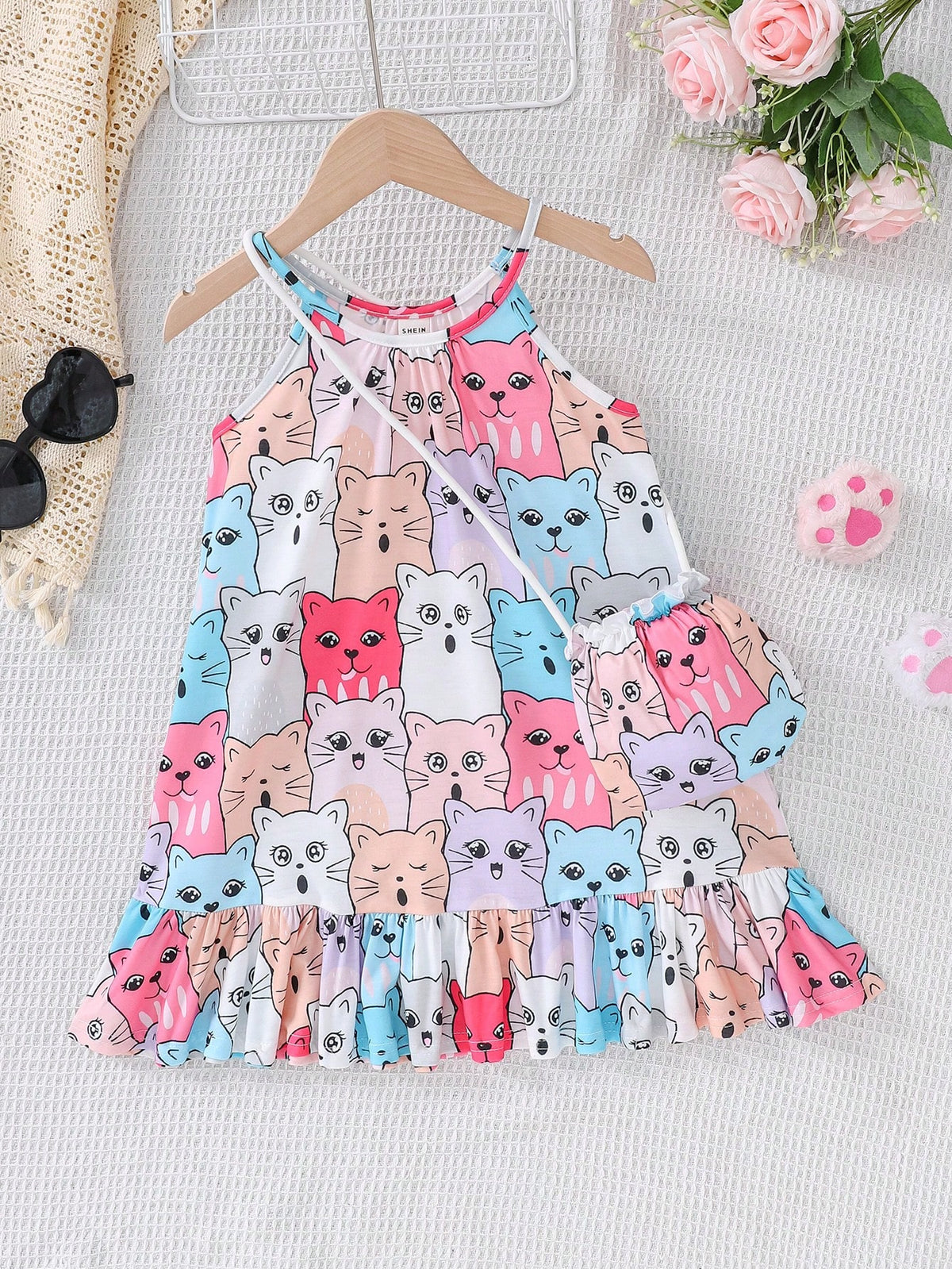 Fashion Cute Casual Halter Neck Little Girls Dress