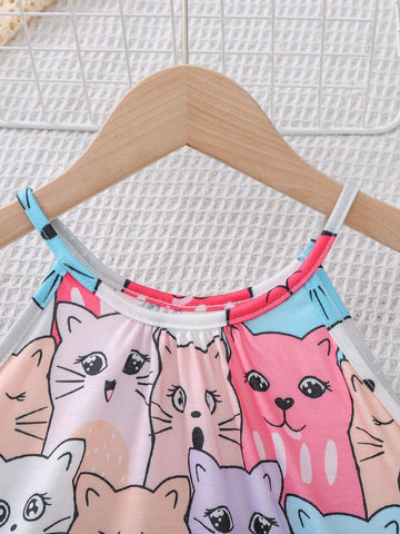 Fashion Cute Casual Halter Neck Little Girls Dress