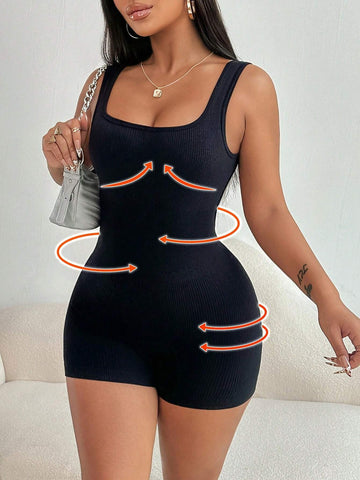 Women Seamless Knit Backless Jumpsuit