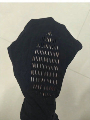 Women Solid Color Crew Neck See Through Sexy Long Sleeve Jumpsuit