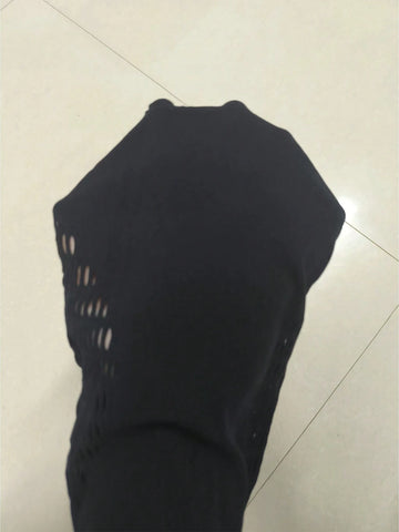 Women's Off Shoulder Long Sleeve Hollow Out Sexy Fashionable Mesh Jumpsuit