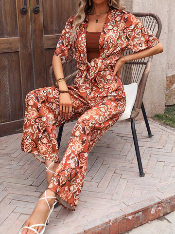 3pcs/Set Vintage Printed Outfit