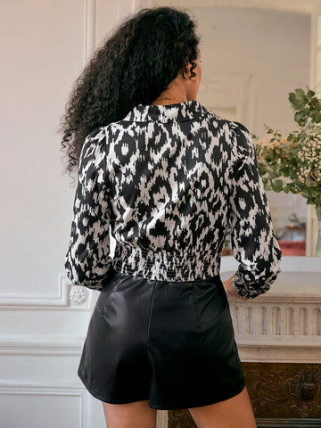 Allover Print Button Front Shirt