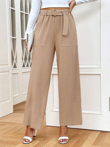 Frenchy Belted Wide Leg Pants
