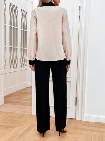 Contrast Trim Flap Detail Shirt & Pants