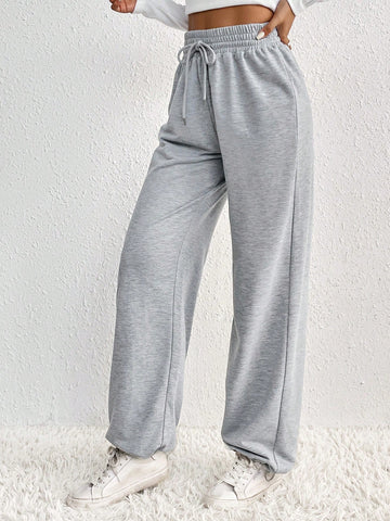 Frenchy Drawstring Waist Slant Pocket Sweatpants