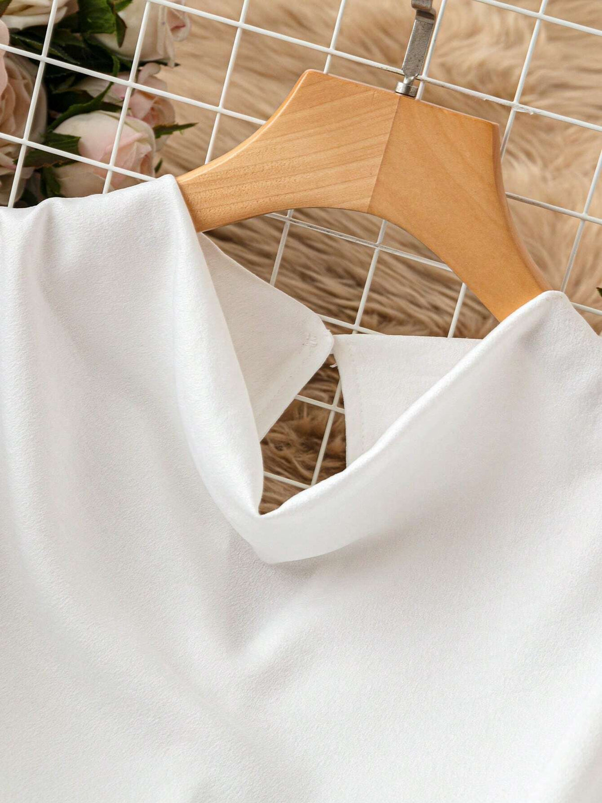 Frenchy Elegant Solid Color Stand Collar Shirt For Summer