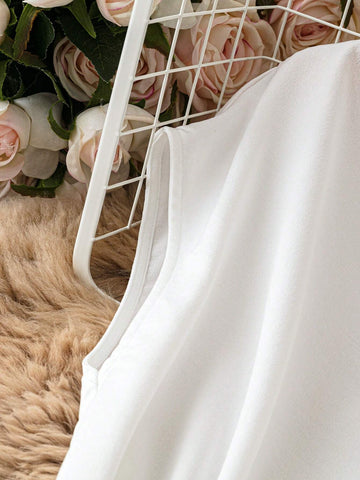 Frenchy Elegant Solid Color Stand Collar Shirt For Summer