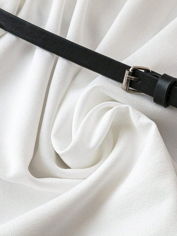 Frenchy Elegant Solid Color Stand Collar Shirt For Summer