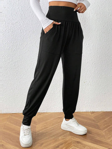 Frenchy Elegant Women's High Waisted Drawstring Joggers With Pockets