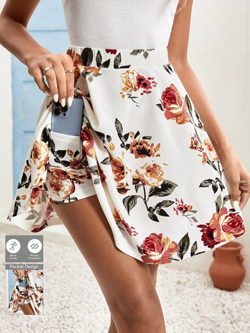Frenchy Floral Printed Mini Skirt Summer Pattern Printed SkorT Shorts