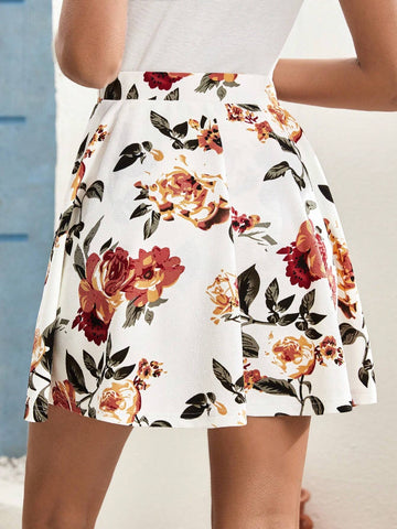 Frenchy Floral Printed Mini Skirt Summer Pattern Printed SkorT Shorts