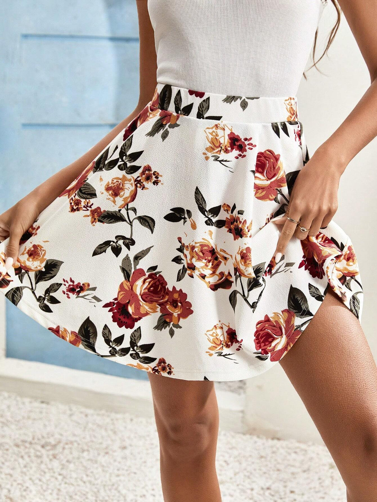 Frenchy Floral Printed Mini Skirt Summer Pattern Printed SkorT Shorts