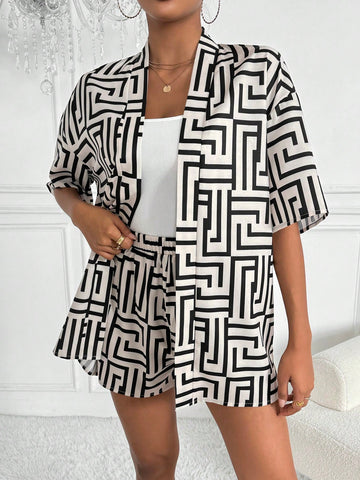 Geometric Printed Casual 2pcs Outfit