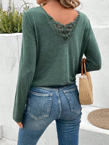 Guipure Lace Insert Tee