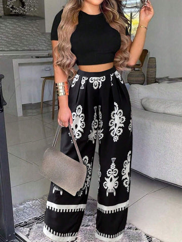 Hawaiian Style Solid Color Short Sleeve Shirt And Casual Pants For Summer