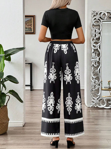 Hawaiian Style Solid Color Short Sleeve Shirt And Casual Pants For Summer