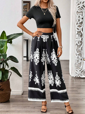 Hawaiian Style Solid Color Short Sleeve Shirt And Casual Pants For Summer