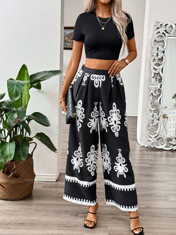 Hawaiian Style Solid Color Short Sleeve Shirt And Casual Pants For Summer