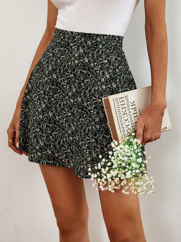 Frenchy High Waist Ditsy Floral Skirt